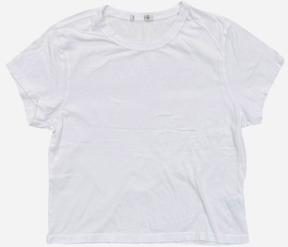 2 Shirt Bundle Buck Mason Women's Pima Cotton Boxy Crewneck Tee T-Shirt in White